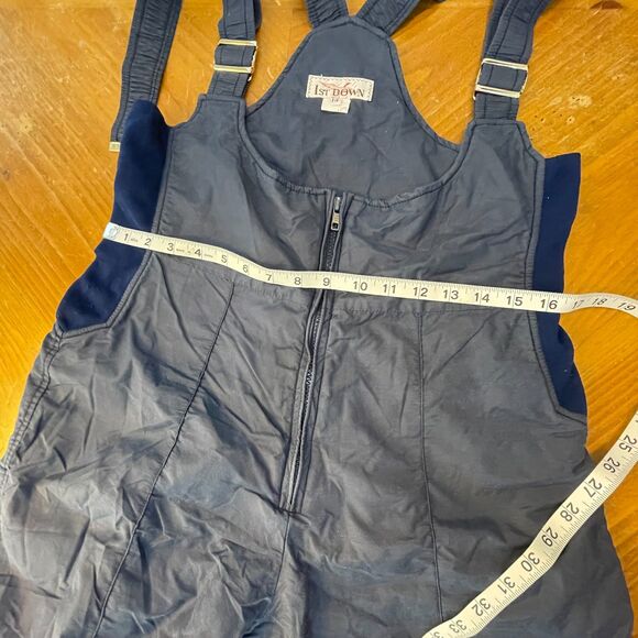 Vintage 1st Down Navy Blue Winter Ski Overalls Kids Size 14 1980s - Picture 10 of 14